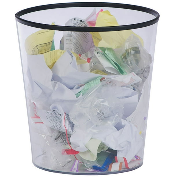 8 Gallon Clear Trash Can Medium Size Garbage Can Waste Basket