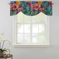 thumbnail image 2 of Tie Up Valances for Windows, Colorful Abstract Floral Adjustable Valance Curtains Window Treatment for Living Room, Farmhouse Vintage Flowers Boho Rod Pocket Kitchen Curtains & Drapes 42x18 Inch, 2 of 9