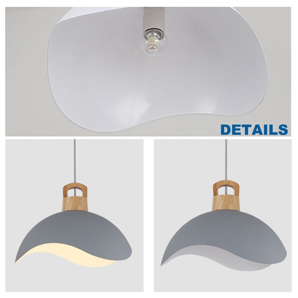 Kiven Plug in Pendant Light, Modern Hanging Light Fixture with Grey Iron Shade, E26 Socket Dimmable Pendant Light for Bedroom Hallway Kitchen Island