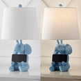 thumbnail image 6 of JONATHAN Y Kairi 21" Modern Shabby Chic Resin/Iron Happy Elephant LED Kids' Table Lamp with Phone Stand, Blue, JYL4060C, 6 of 7