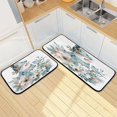 thumbnail image 7 of 2-Piece Kitchen Rugs Set Non-Slip Mats Carpet Floor for Kitchen, Bathroom (19.7"x27.6" & 19.7"x47.2") Snowman with Flowers Bird, 7 of 7
