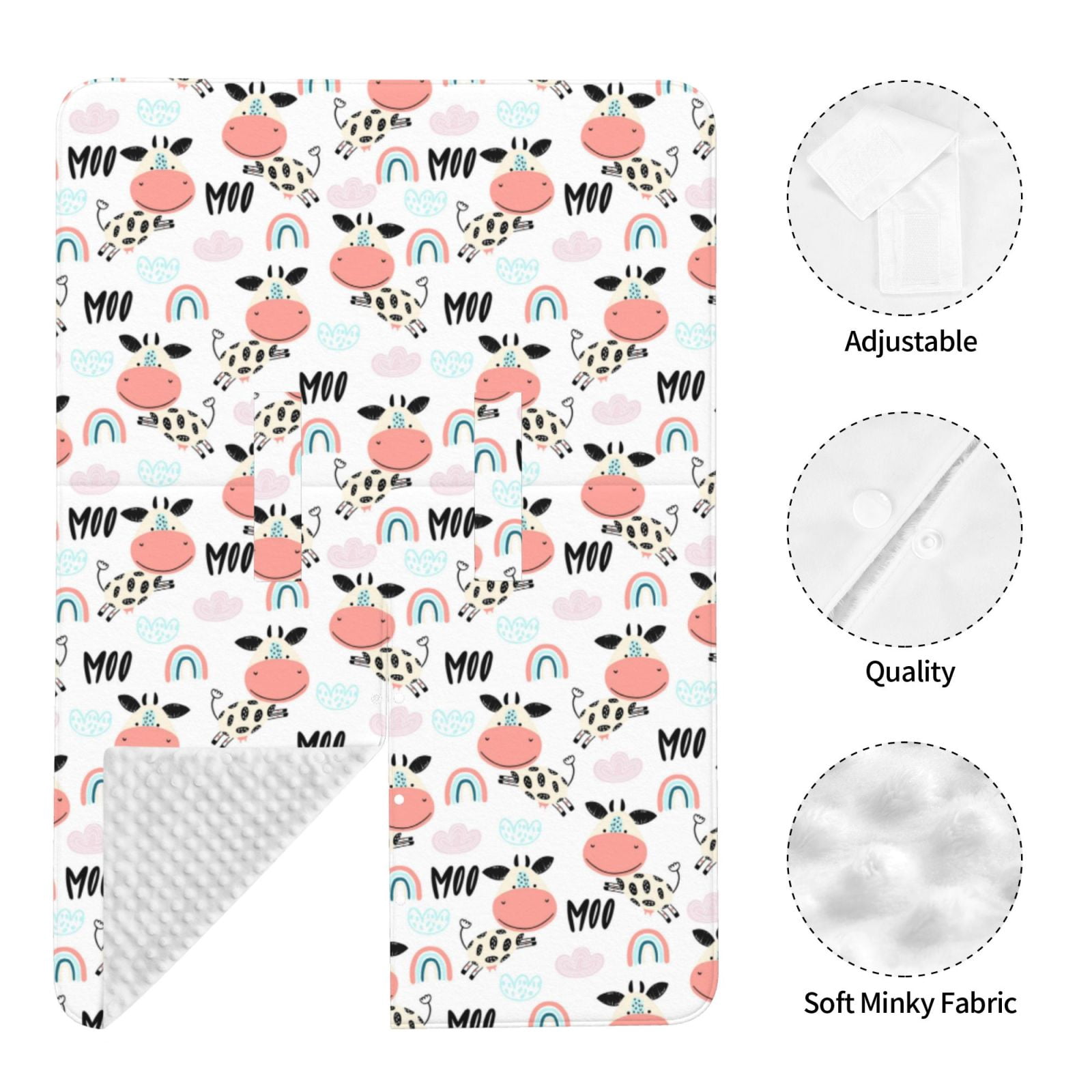 Car Seat Cover Baby - Funny Cute Cow Rainbow Clouds Breathable Infant Car Seat Cover for Baby Carseat, Lightweight Comfort Baby Essentials Must Haves Newborn Stuff for Girl Boy
