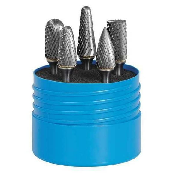Sgspro Carbide Bur Set,Omega Cut,5pcs.,1/4". 18265