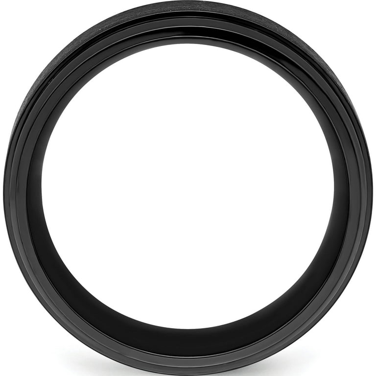 Zirconium Black Polished With Brushed Center 9mm Beveled