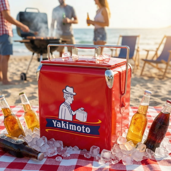 Yakimoto Tailgating Cooler - 14Qt Portable Beverage Ice Chest | Extended Cooling & Built-In Bottle Opener | Rust-Resistant for Stadium Parking