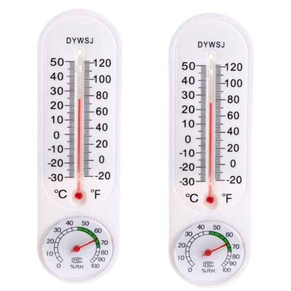 LEAQU 2Pcs/Set Wall Thermometer Indoor Outdoor Hang Garden Greenhouse House Office Room Heating
