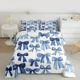 thumbnail image 3 of Homewish Ribbon Bow Knot Full Size Comforter Sets,Cartoon Bowtie Bedding Comforter Set,White Blue Bedding Sets For Girl,Breathable Home Decor,3pcs, 3 of 9