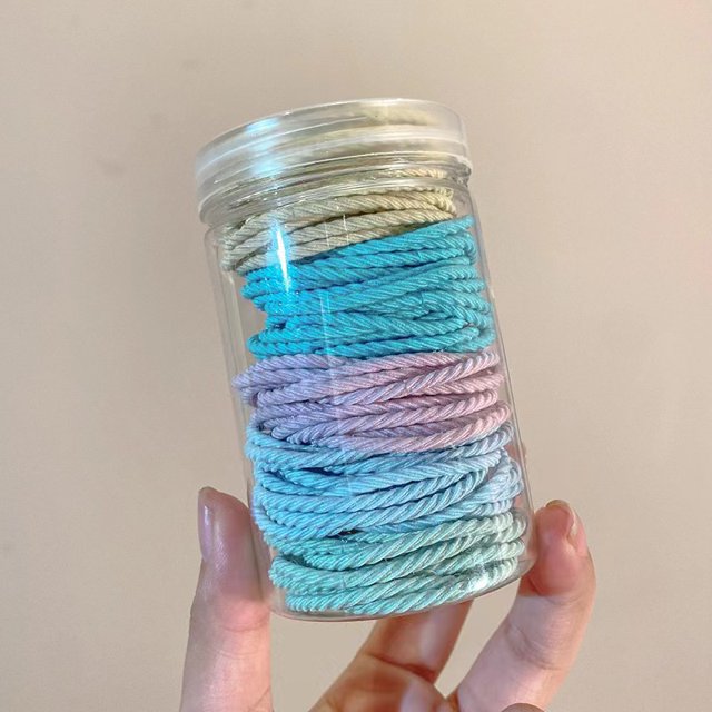Barril 100 banda para el cabello básica sin costuras hilo antideslizante cuerda para el cabello cola de caballo alta cuerda para el cabello que no daña la banda de goma para el cabello