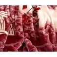 thumbnail image 5 of DBOZE Luxury Heavy Floral Velvet Blanket, 2 Ply Reversible Faux Mink Raschel Fleece, Ultra Soft Silky Plush Warm Winter Blanket, Oversized King, Red Wine & Cream, 5 of 5