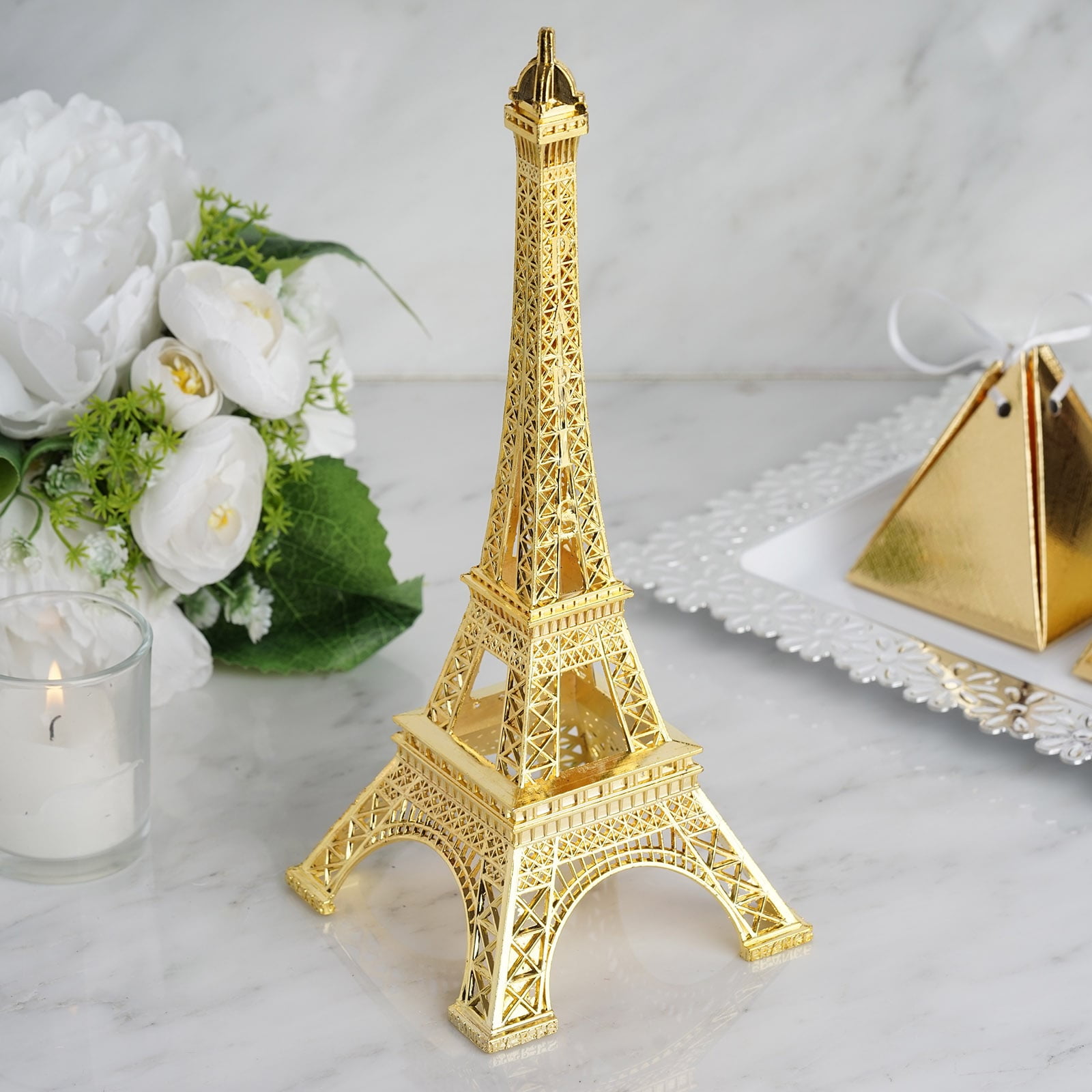 Efavormart 10' EIFFEL Tower Birthday Banquet Event Wedding Party Event Tabletop Centerpiece High Detail Decoration - GOLD