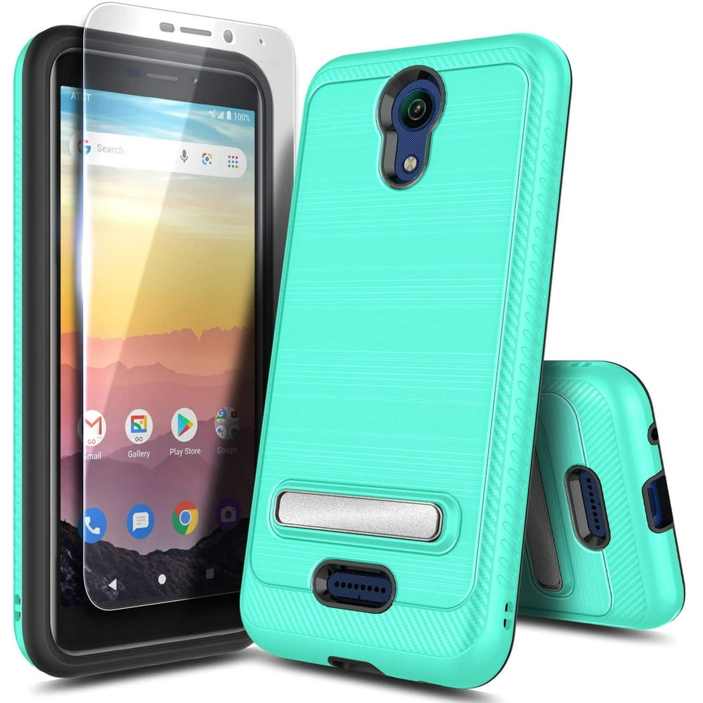 AT&T Calypso U318AA Case with Tempered Glass Screen Protector, Nagebee