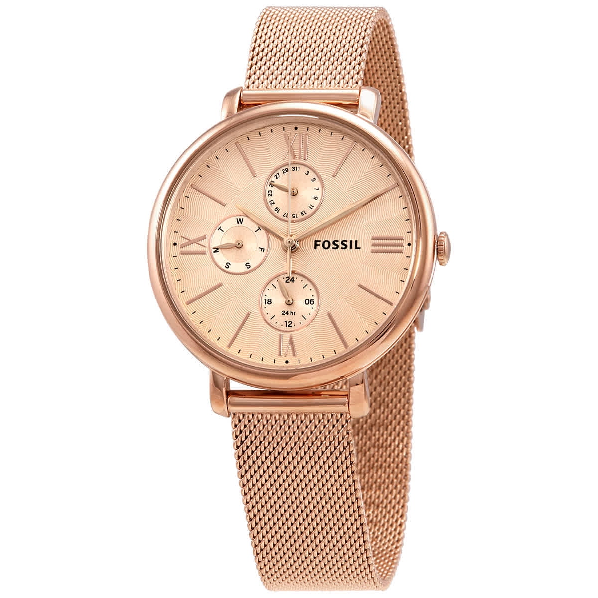 Fossil rose deals gold mesh watch