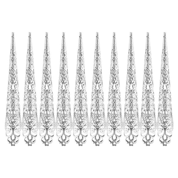 WORGEOUS 10pcs Cubiertas de uñas falsas largas Halloween Cosplay Props Finger Nail Decors