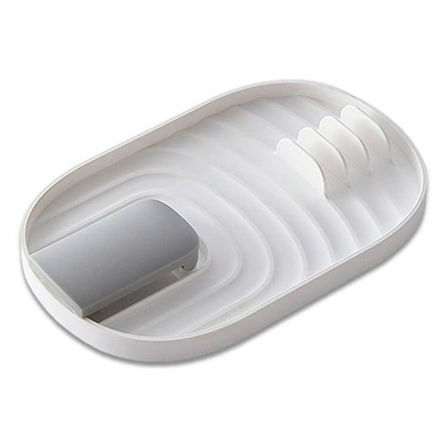 Maytalsory Spoon Holder Rest Plastic Ladle Spatula Organizer Rack Restaurant Pot Lid Stand Household Kitchen Cooking Accessories White 1Set