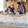 thumbnail image 5 of Jamfeel Area Rugs for Bedroom Floral Printed Ultra-Thin Low Pile Washable Rug for Living Room 6'x9' Beige and Blue, 5 of 6