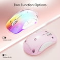 thumbnail image 2 of memzuoix LED Rechargeable Wireless Mouse, 9-Color Gradient RGB Light, 1600 DPI Gaming Mouse with Magnetic Cover, Computer Mouse for Laptop,Desktop,MacBook,Left Right Hand,5 Buttons, Pink, 2 of 9