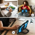 thumbnail image 4 of SaniMore Case for iPad 10th Generation 10.9" 2022, Shockproof Bumper Shoulder Strap 360° Rotating Handle Bracket + Pencil Holder Tri-layer Hybird Anti-drop Kids Shell, Black+Blue, 4 of 8