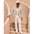 thumbnail image 3 of COOFANDY Men's Cotton Linen Blazer Slim Fit Linen Sport Coat Two Button Linen Jacket with Pockets, 3 of 6