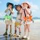 thumbnail image 4 of Juego de juguetes de playa YOOLEETC, pala de malla con bolsa de playa, 4 piezas, verde y naranja, 4 of 4