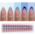 thumbnail image 5 of YTTAL 160pcs Press on Nails, Acrylic Fake Nail with Apricot Design, Full Cover False Nails Tips Glossy Nude Glue on Nails Artificial Stick on Nails for Women (multi-colored French nails, Medium), 5 of 9