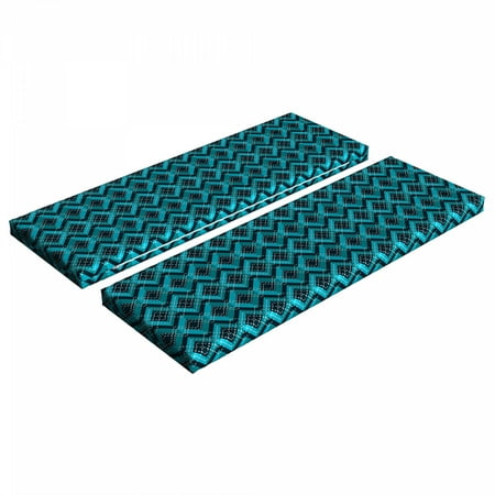 

Abstract Bench Cushion Set of 2 Illustration of Complex Geometric Patterns Successive Intertwined Squares Standard Size Foam Pad and Decorative Cover Dark Teal and Teal by Ambesonne