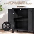 thumbnail image 2 of Furnibear Sideboard Buffet Cabinet with 4 Doors, Modern Credenza with Doors, Heavy-Duty Wood TV Media Console Table for Living Room, Hallway & Entryway, Black, 2 of 9
