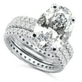 thumbnail image 4 of Pompeii 5 1/2Ct Oval Diamond Engagement Eternity Wedding Ring Set White Gold Lab Grown, 4 of 4