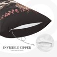 thumbnail image 2 of Plush Throw Pillow Covers, Geisha Skeleton With Flowers Pillow Cases with Invisible Zipper, Breathable Microfiber Pillow Cases Standard Size for Sleeping Bedroom Sofa Living Room 20x30, 2 of 5