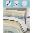 thumbnail image 4 of Quilts Full Size, Yellow Blue Ombre Soft Comforter Bedding Set for Bed, Abstract Modern Art Fluid Striped Lightweight Quilted Bedspread with Pillow Cover(2 Pieces) for All Season, 78x90 Inch, 4 of 6