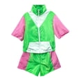 thumbnail image 2 of ZAZYULZ Men And Women's Disco Retro Fashion Party Stage Carnival Sportswear Shorts Suit(Green,Xl), 2 of 7