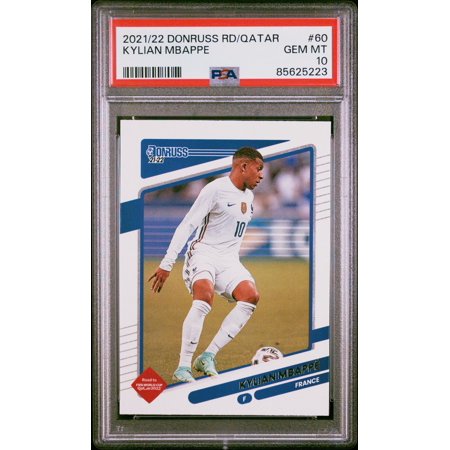 Graded 2021-22 Panini Donruss Road to Qatar Kylian Mbappe #60 Soccer Card PSA 10 Gem Mint