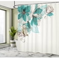 thumbnail image 5 of Ambesonne Retro Shower Curtain, Flowers Buds Leaf, 69"Wx84"L, Teal Pale Green, 5 of 5
