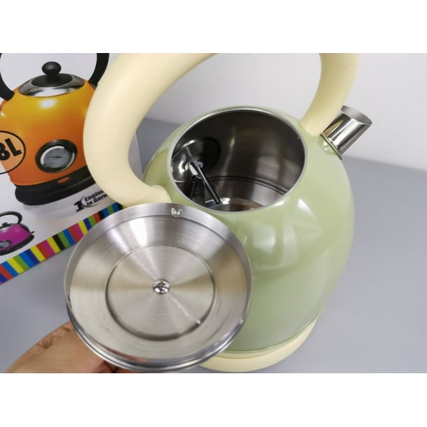 Acheter OCOOKER – bouilloire électrique rétro en acier inoxydable, avec  montre et affichage du thermomètre, 1,7 l, 1800W, 220V