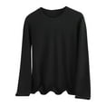 thumbnail image 1 of Dagugfen T-Shirts Surdimensionnés pour Femmes Manches Longues Légers Basiques Tees Coupe Ample Couche de Base Décontractée Tops d'Automne, 1 of 7