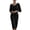 A98 Black, variant on Womens Knit Bodycon Dress with Cowl Neck, Form-Fitting Midi Dress for Office or Evening Events, Stretchy and Smooth Fabric, Sophisticated Look