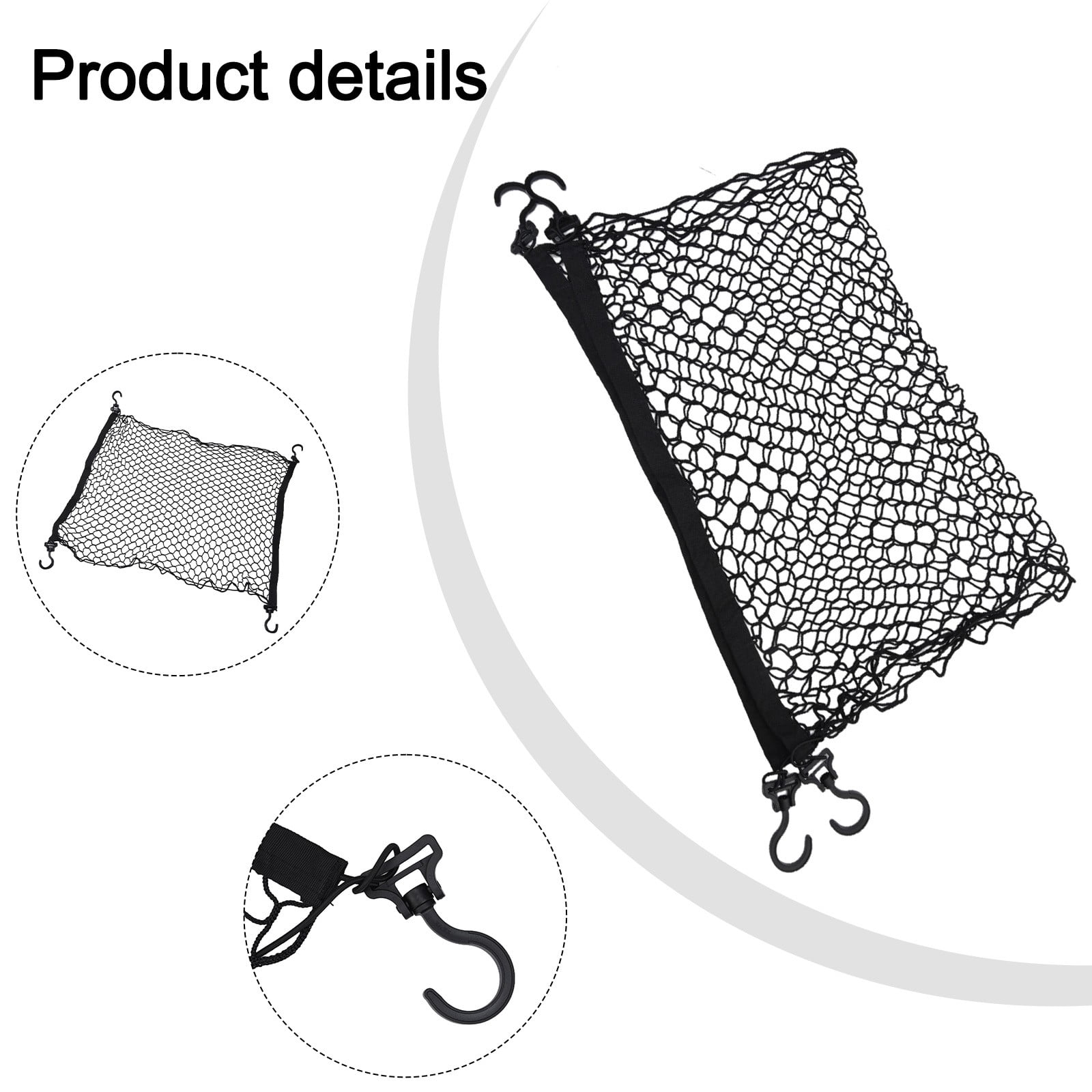 Splihome Camping Storage 1X Folding Wagon Net About 210G 92*76Cm/36.2*30.0Inch Black Folding Trolley Cart Nylon High-Quality