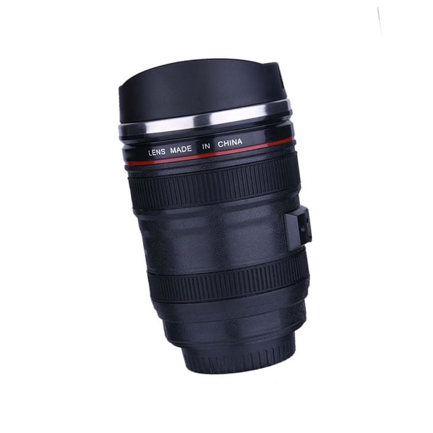 Taza De Viaje De Acero Inoxidable Con Lente En Forma De Lente Con Tapa, Adecuada Para Bebidas Frías Y Calientes, Avena Y Gachas, Ideal Para Caminar, Andar En Bicicleta Y