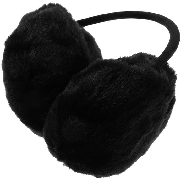 Milisten Winter Ear Muffs for Women, Plush Black Round Earmuffs, Warm and Comfortable Casual Winter Accessories