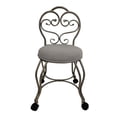 thumbnail image 2 of Victorian Vanity Stool with Back - Silver, 2 of 3