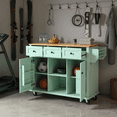 thumbnail image 4 of Homy Casa Rolling Garage Storage Cabinet with Drop-Leaf Worktop, Adjustable Shelves, Green, 4 of 8