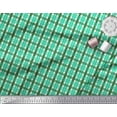 thumbnail image 3 of Soimoi Moss Georgette Fabric Gingham Check Print Fabric by the Yard 42 Inch Wide, 3 of 3