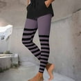 thumbnail image 6 of Idoravan Leggings for Women Women's Halloween Striped Print Leggings Sports Fitness Pants Solid Colored Casual Tight Fitting Tight Peach Hip Yoga Pants Stretch Pants Wine XXL, 6 of 10