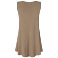 thumbnail image 2 of Made by Johnny Women's Solid Sleeveless Tunic for Leggings Swing Flare Tank Tops S-5XL Plus Size XXXXL TAUPE, 2 of 6