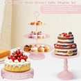thumbnail image 4 of Juego de 8 piezas para tartas de metal, soporte de mesa de postre de 3 niveles, torre de exhibición de pasteles y bandeja para galletas para fiestas de cumpleaños, bodas, baby shower, 4 of 7