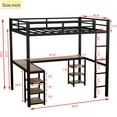 thumbnail image 7 of Twin Xl Metal Loft Bed - With Guardrails And Desk, Black Desk Shelves , Space,, 7 of 7