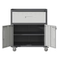 thumbnail image 2 of Sturdy And Durable Metal Tool Cabinet With Wheels, Heavy-Duty Rolling Storage Cabinet With 1 Drawer & 2 Locking Doors, Black And Gray For Garage Home Office, 2 of 10
