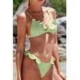 thumbnail image 3 of Sociala Womens 2 Piece Brazilian Thong Bikini Sets Ruffled Triangle Cup Swimsuits, 3 of 5