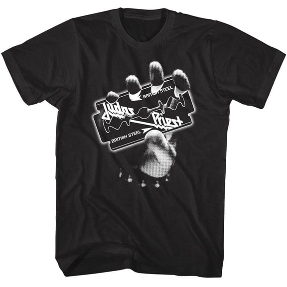 Judas Priest British Steel Chrome Men's T Shirt (Black, Adult2XL)
