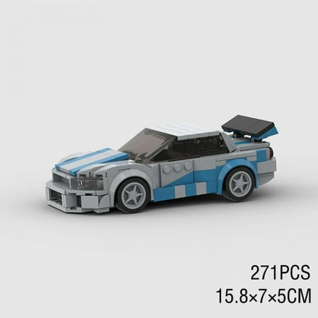 MOC GTR R34 City Racing Car Speed Champions Sports Building Blocks Bricks Classic Rally Supercar Racers Great Vehicles Kits Toys