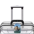 thumbnail image 3 of Rocae Two Brave Cats Are Floating On The Sea Iceberg for Leather Luggage Baggage Tags ID Label Privacy Cover ID Label with Stainless Steel Loop and Address Card, 3 of 5